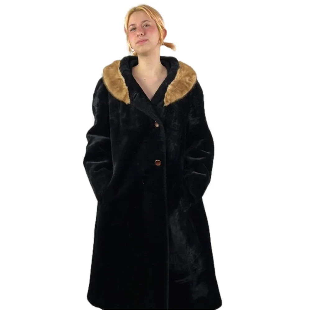 Tissavel of France  Full Length 1970's Faux Fur Coat